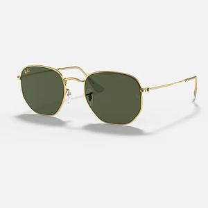 Vintage Ray Ban Hexagonal Legend 1972 Unisex Sunglasses - Gold & Green